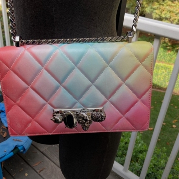 Alexander McQueen Jewelled Ombré Leather Satchel Bag - Picture 5 of 12